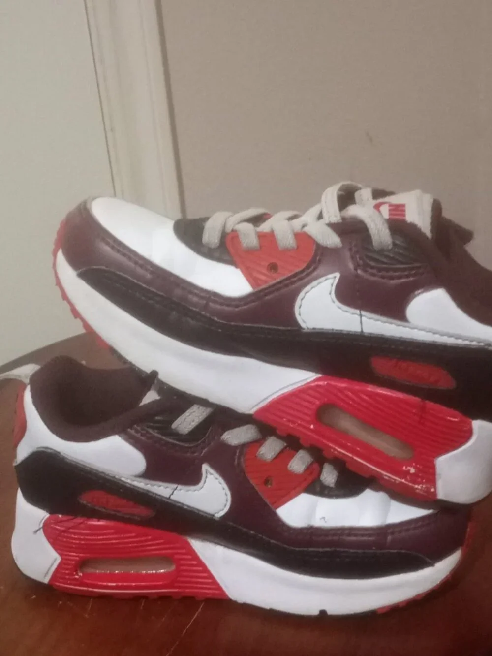 Nike Air Max 90 Easyon Burgundy Crush White Shoes Hf6357-600 Toddler Size 10C - Picture 11 of 12